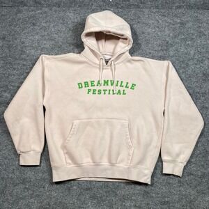 Dreamville Festival Hoodie Cream Green Graphic Multi Color Back Print Mens L